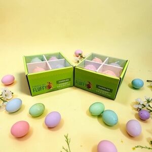 Happy Go Fluffy Pastel Egg Candles - 2 Sets Of Four